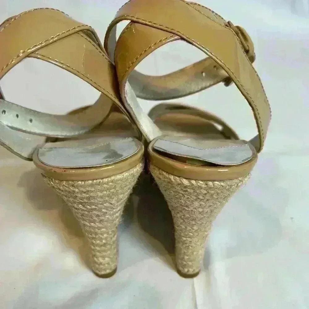 Michael Kors Women's Tan Espadrille Wedge Platform Sandals Size 8M